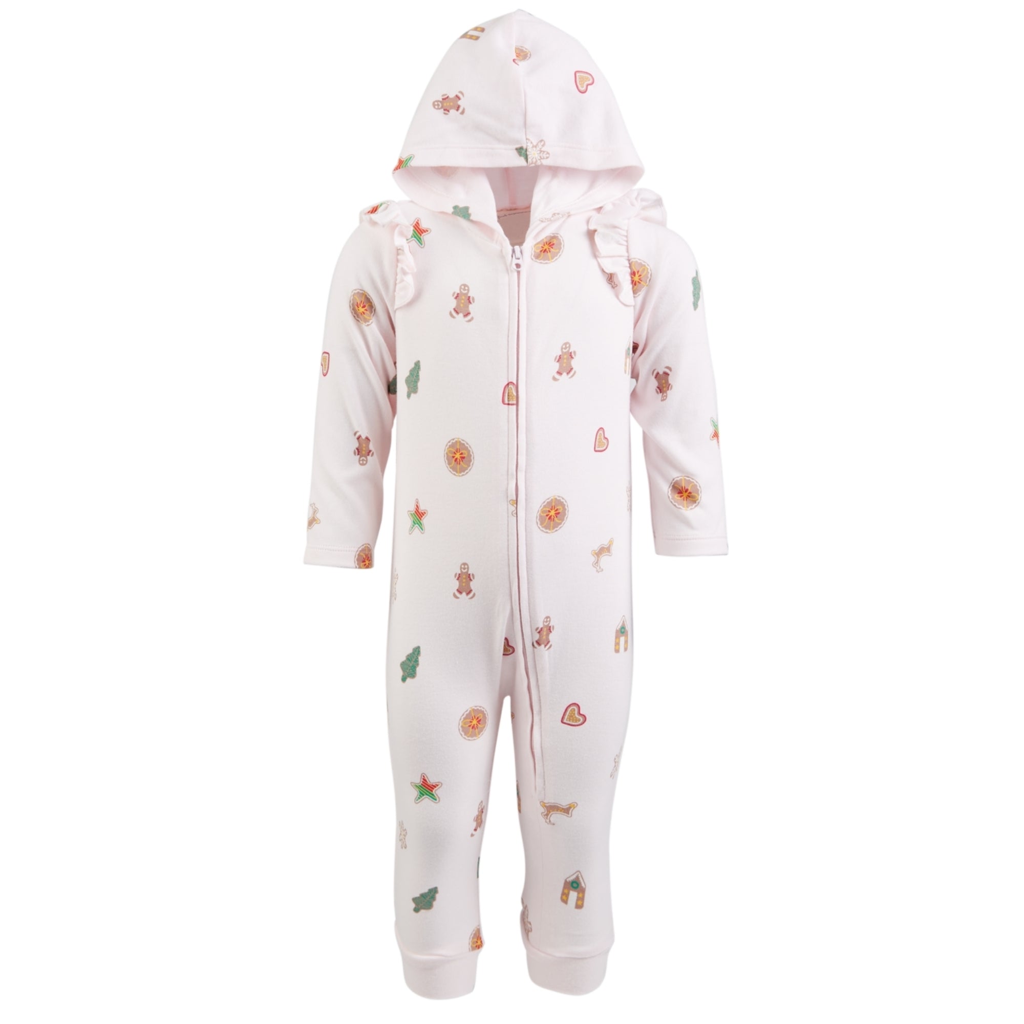 First Impressions Baby Girls Cookie-Print Cotton Coverall, Faintest Pink