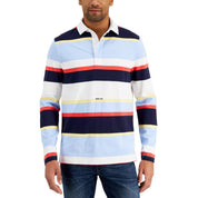 Club Room Men's Regular-Fit Stripe Rugby Shirt - Size Medium