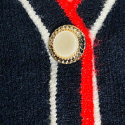 Vigoss Women's Long Retro Cardigan with Pockets & Trendy Buttons – Blue, Small