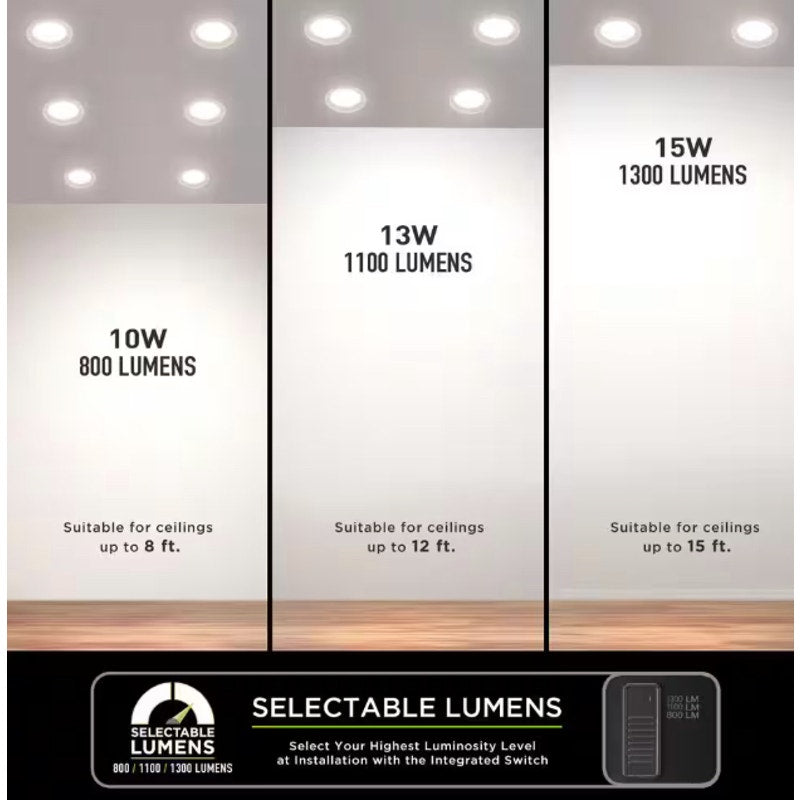 Canless Recessed Light (x7) Elite 6" LED DuoBright 3-Level Lumen Adjustable CCT