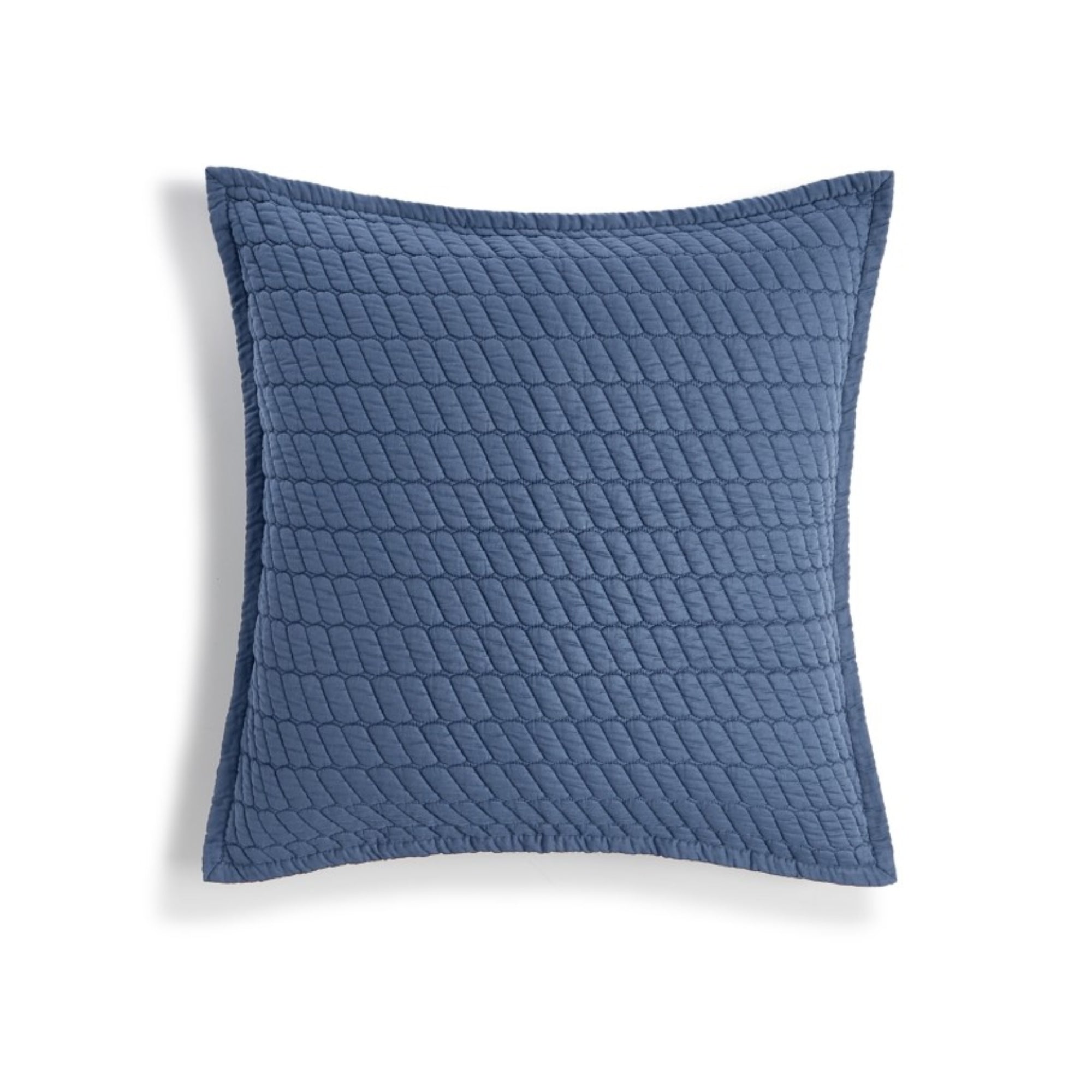 Oake Voile Sham, European - Deep Blue