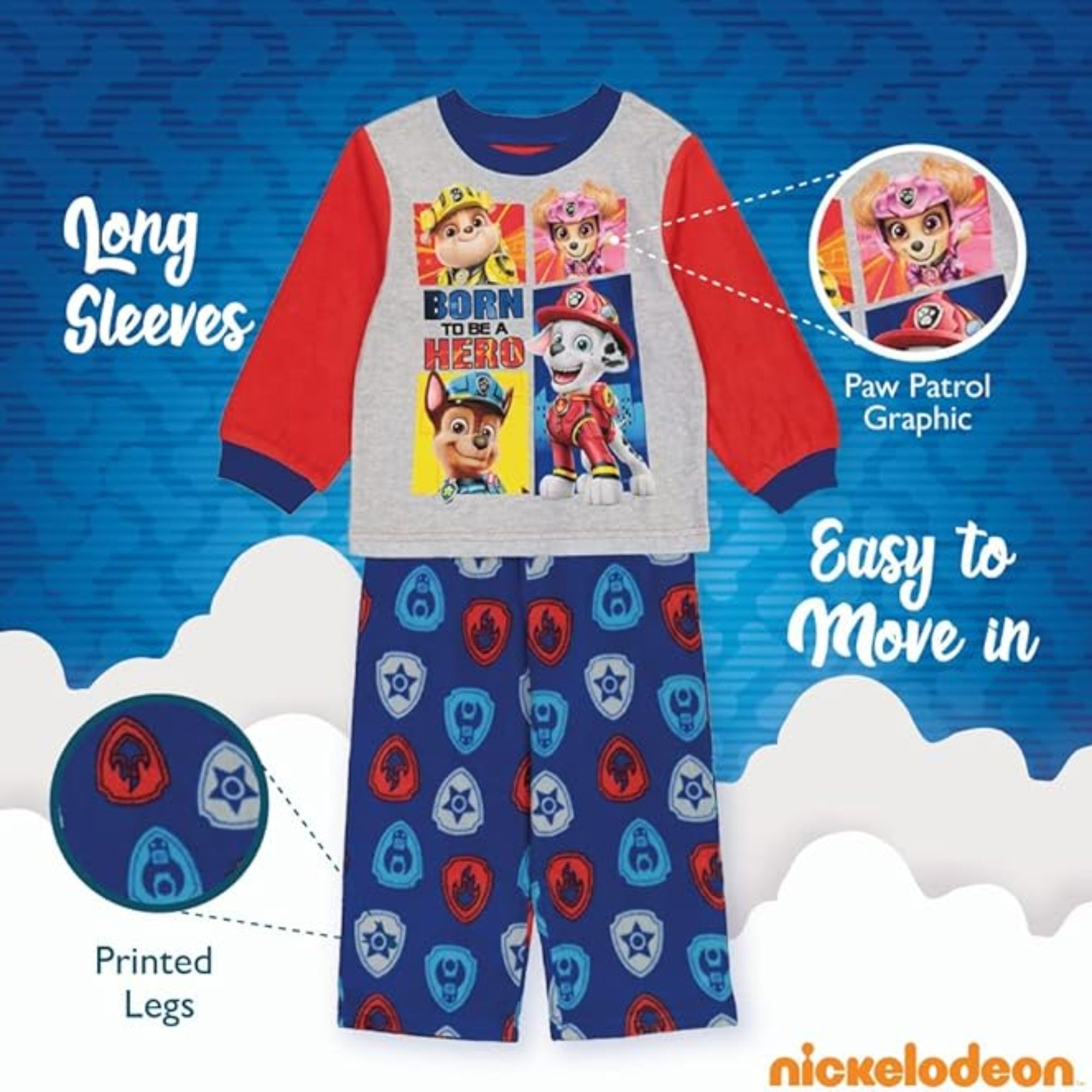 Nickelodeon Paw Patrol Toddler Boys' Pajama Set - Size 4T