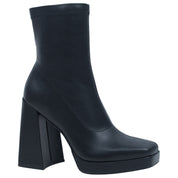 Wild Pair Beautee Platform Booties – Black Smooth, Size 5M