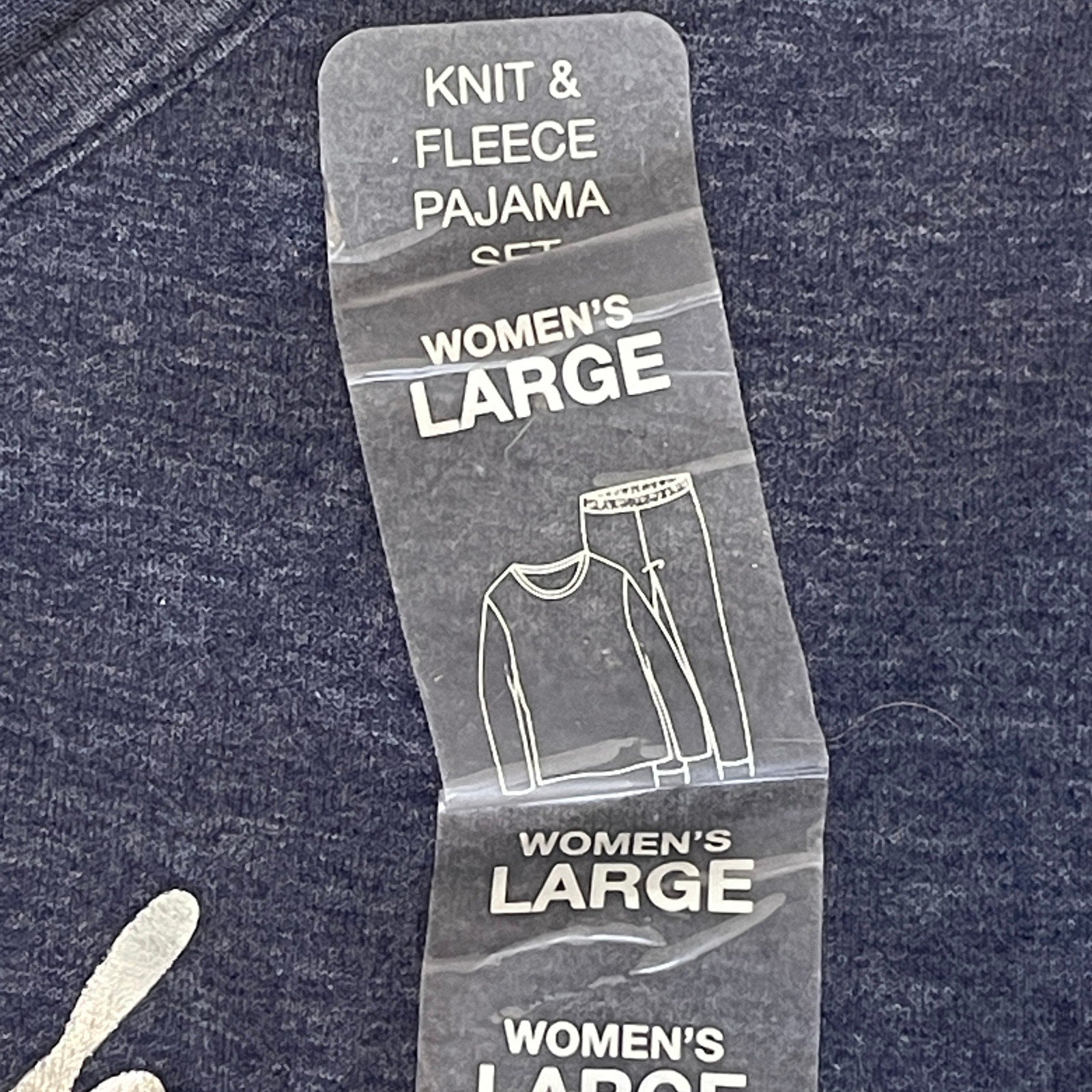 2Pc Ellen DeGeneres Womens Polar Bear PJ Pajama Set Elastic Waist, Blue - Large