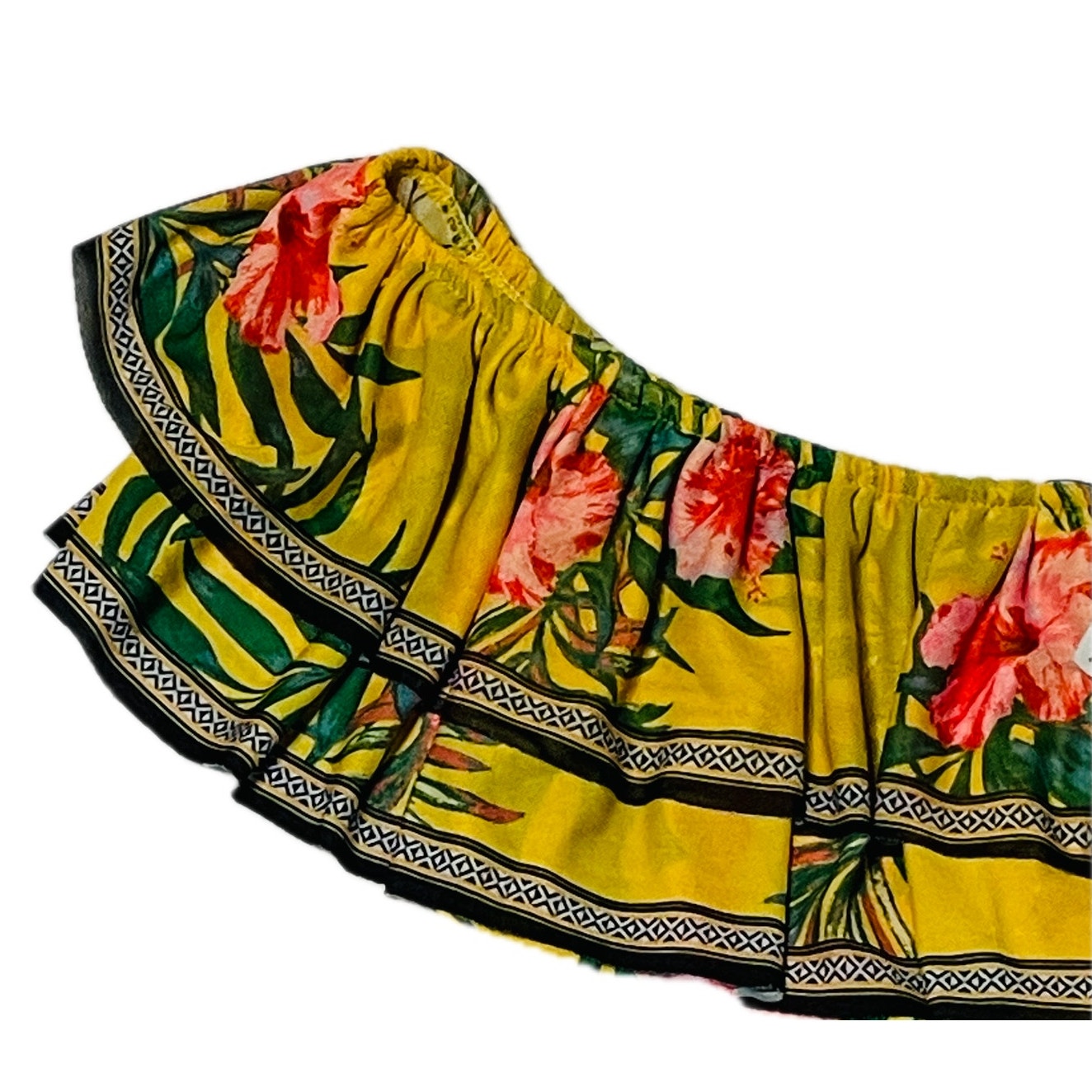 Akira Women's Off-The-Shoulder Tropical Bodysuit – Yellow, Large