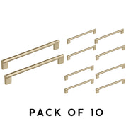 Amerock Versa 10-1/16 in (256 mm) Center-to-Center Golden Champagne Cabinet Pull – Pack of 10