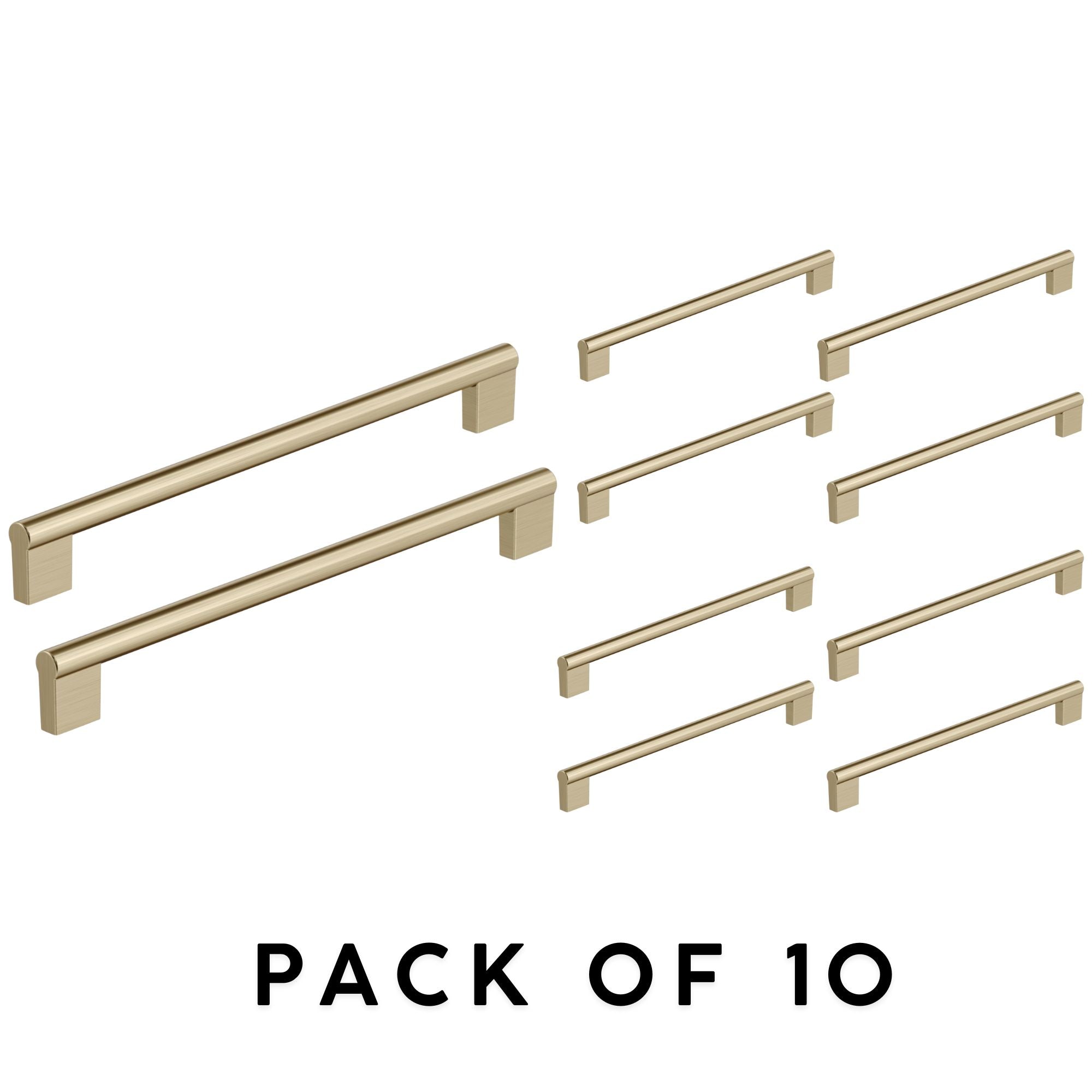Amerock Versa 10-1/16 in (256 mm) Center-to-Center Golden Champagne Cabinet Pull – Pack of 10