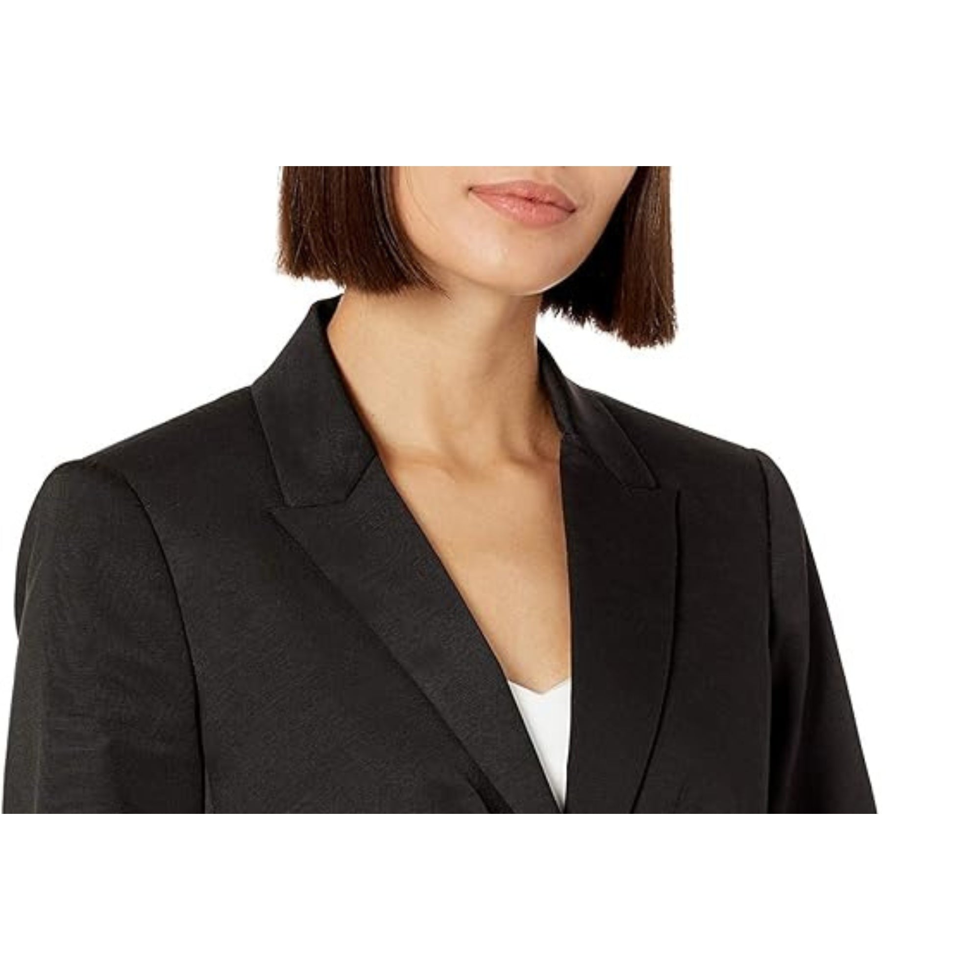 Rebecca Taylor Women's Black Pleated One-Button Ottoman Blazer - Size 8