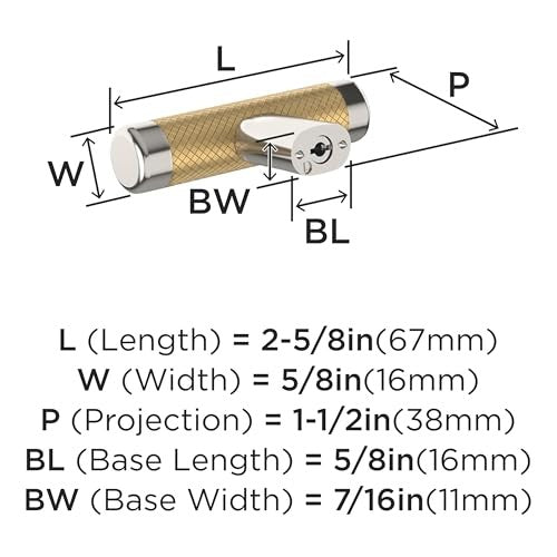 Amerock Esquire 2-5/8" (67mm) Cabinet Knobs – Polished Nickel/Champagne Bronze – Pack of 10
