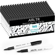 ARLTR Dry Erase Markers Bulk Pack – 160 Count Black Whiteboard Markers, Fine Tip, Low Odor, Chisel Point