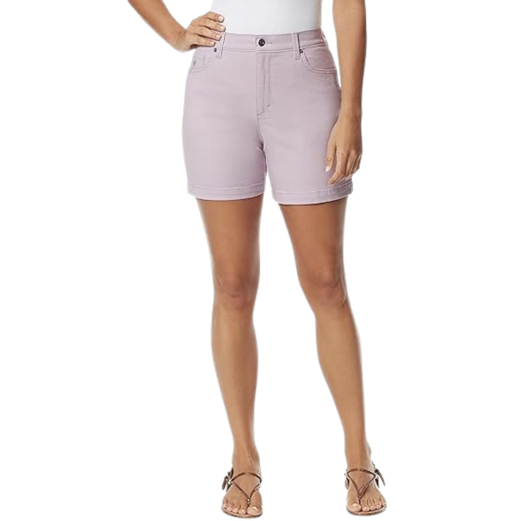 Women's Gloria Vanderbilt Light Purple Amanda Shorts - Size 14