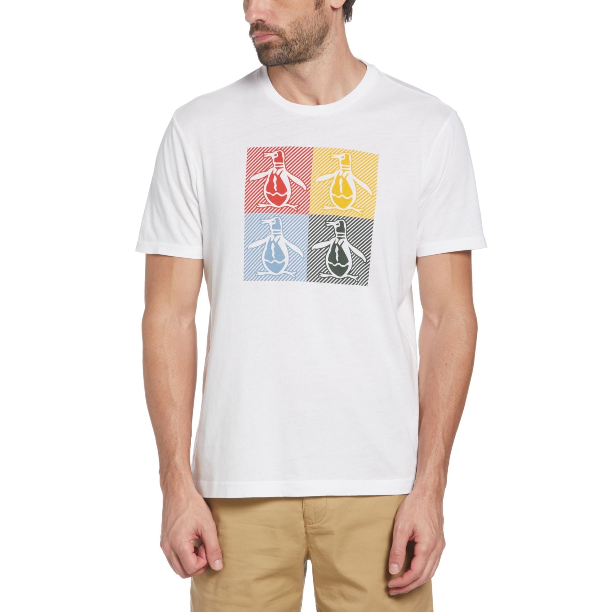 Original Penguin Men's Slim-Fit Multiple Pete Logo T-Shirt, White - Size XL