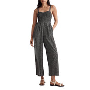 Madewell Women's Lucie Micro Daisy Wide-Leg Jumpsuit in True Black, Size Medium