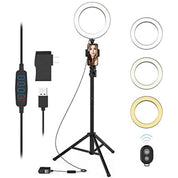 QIAYA 9-Inch Dimmable LED Ring Light Kit with Phone Holder and Tripod