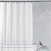 Hotel Collection Borderline Shower Curtain - Charcoal, 72" x 72" NWT