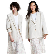 And Now This Women's Linen Blend Blazer – Tan, Size - Large