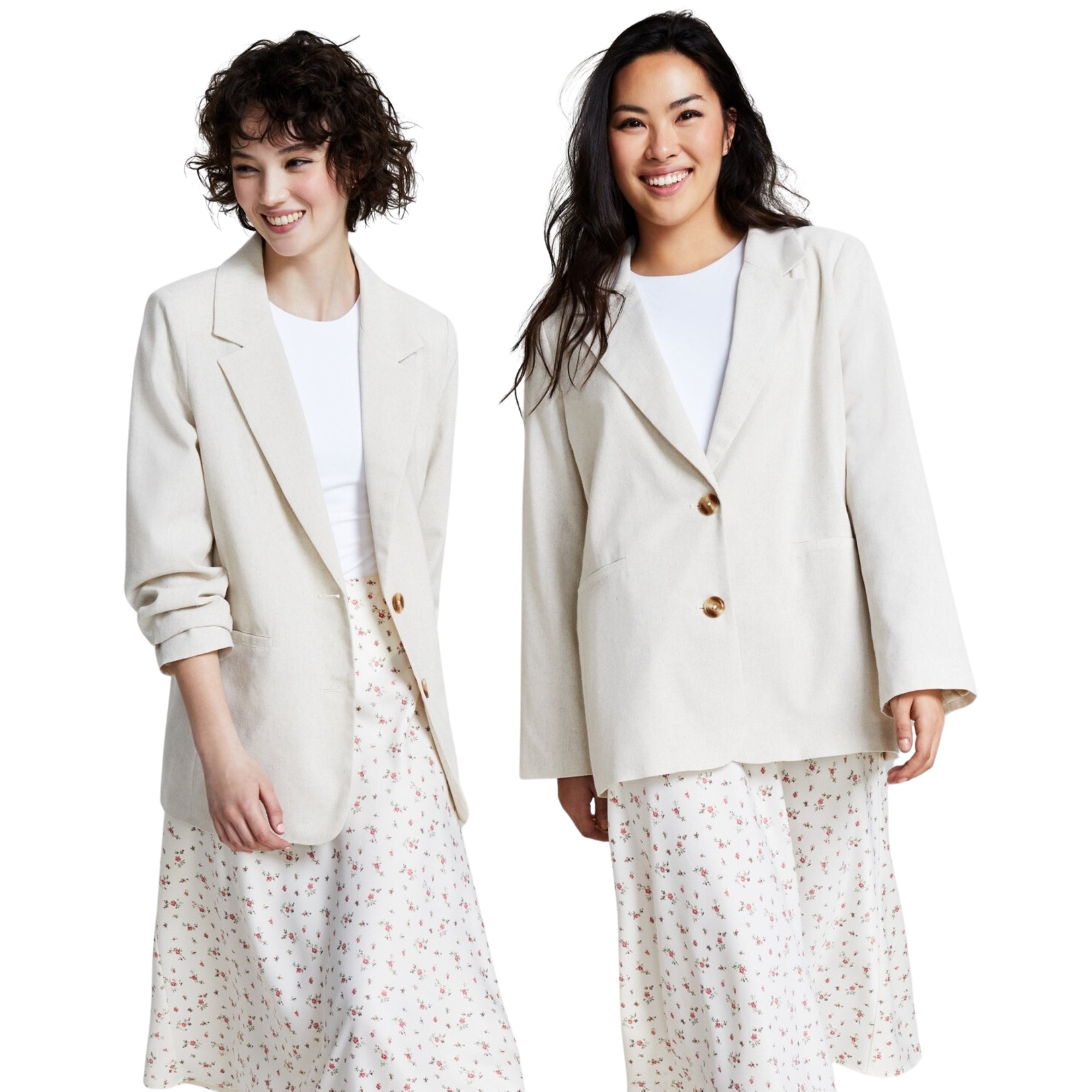 And Now This Women's Linen Blend Blazer – Tan, Size - Large