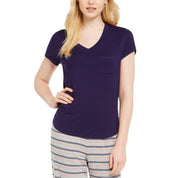Alfani Women's Ultra-Soft Knit Pajama Top, Deep Mulberry, Size XS
