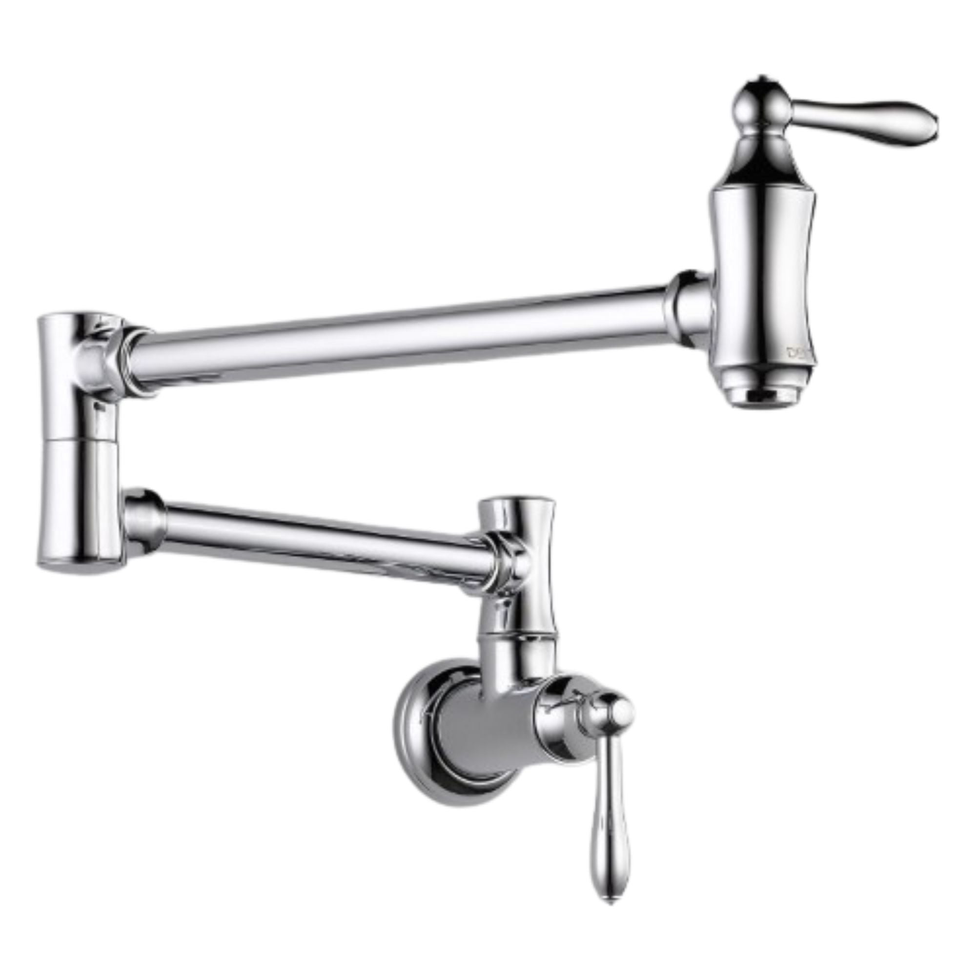 1177LF Traditional Wall-Mounted Pot Filler – Chrome, Dual Swing Joints, 24" Extension