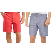 Club Room Men’s 9" Stretch Shorts Bundle – 2-Pack – Size 40 – Red & Blue Chino Flat Front Shorts