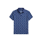 Ralph Lauren Classic Fit Floral Mesh Polo Shirt - Hibiscus Light Navy Size - XL