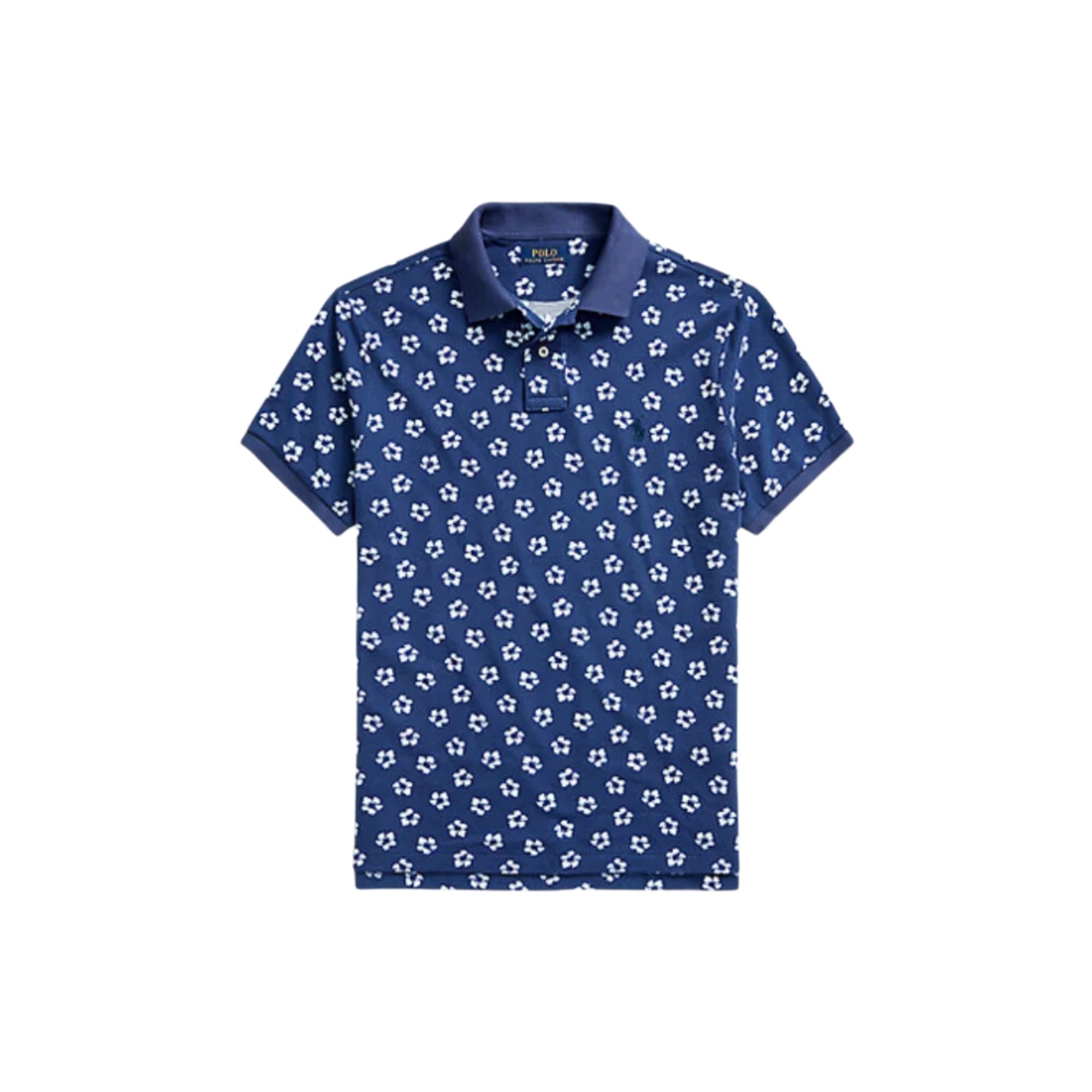 Ralph Lauren Classic Fit Floral Mesh Polo Shirt - Hibiscus Light Navy Size - XL