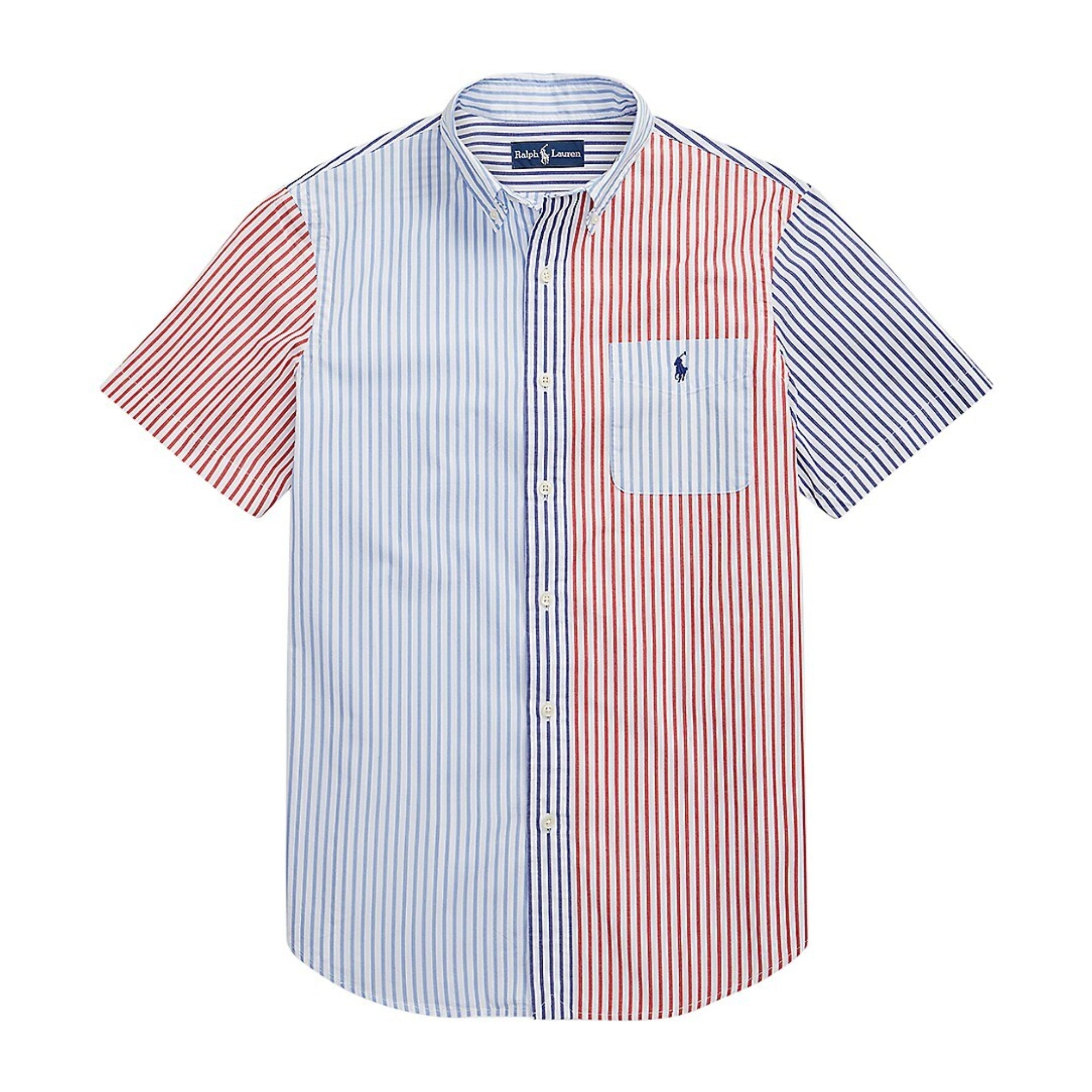 Polo Ralph Lauren Men's Classic Fit Striped Broadcloth Fun Shirt, Blue, Size X-Large