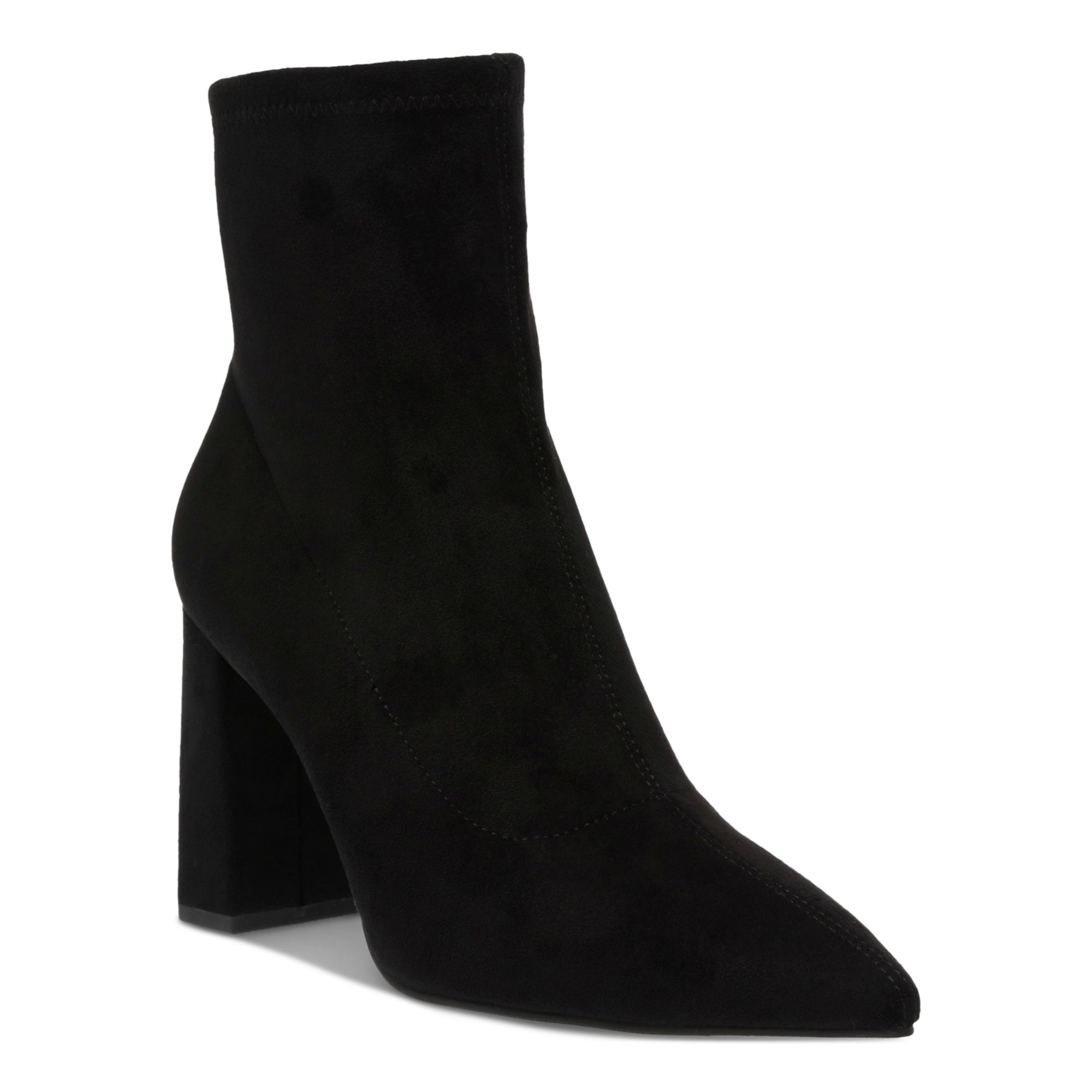 Wild Pair Iloise Pointed-Toe Block-Heel Dress Booties – Black Micro, Size 10M