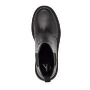 Calvin Klein Women's Jayden Round Toe Casual Lug Sole Booties - Black Leather