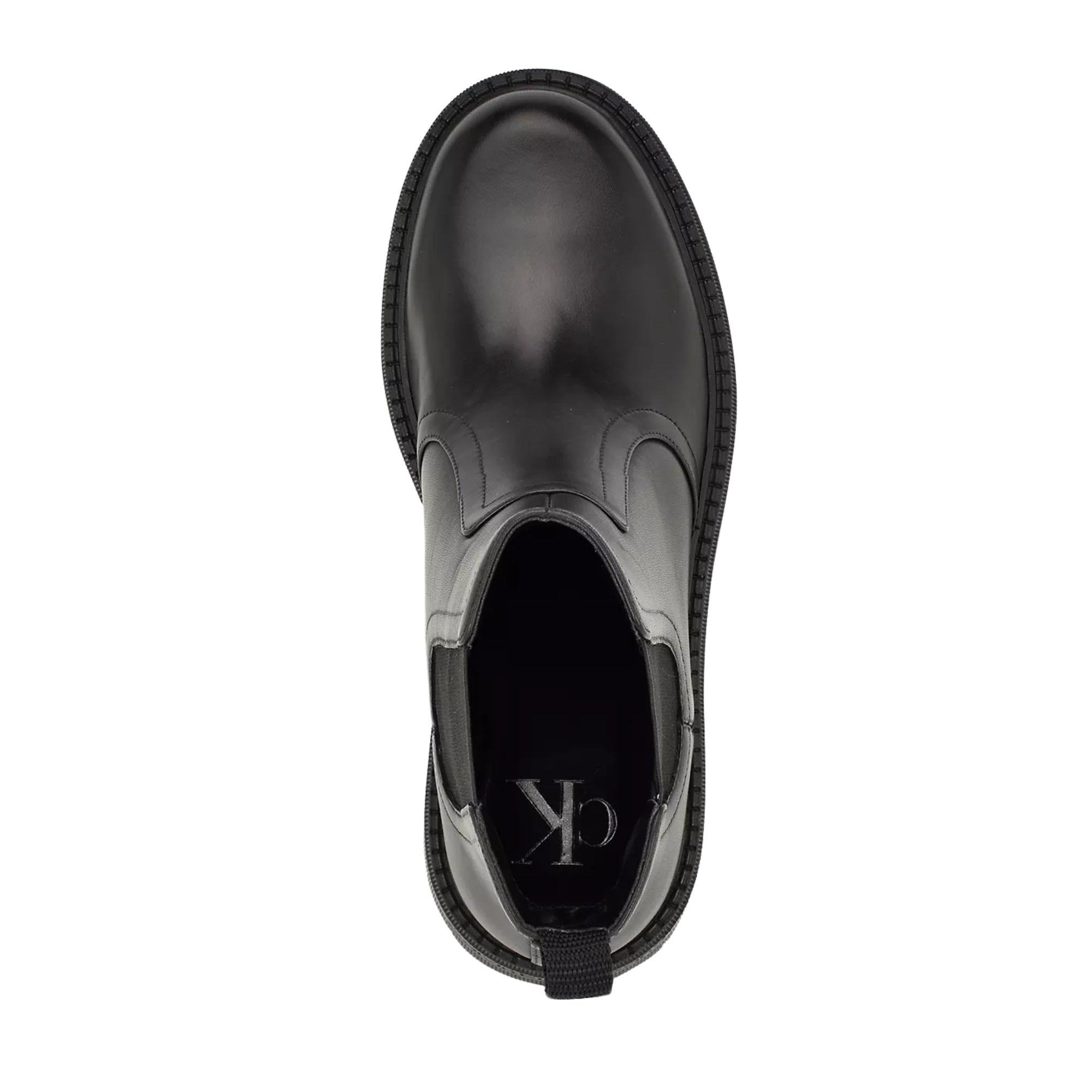 Calvin Klein Women's Jayden Round Toe Casual Lug Sole Booties - Black Leather