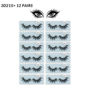 MAGEFY Eyelashes 12 Pairs – Style 3D215 Faux Mink Lashes, Natural Look, Handmade & Reusable
