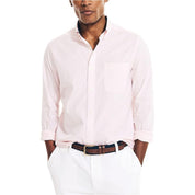 Nautica Men's Check Print Classic Fit Button-Down Shirt, Pink - Large