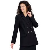 Bar III Women's Double-Breasted Blazer – Deep Black, Size - XXS