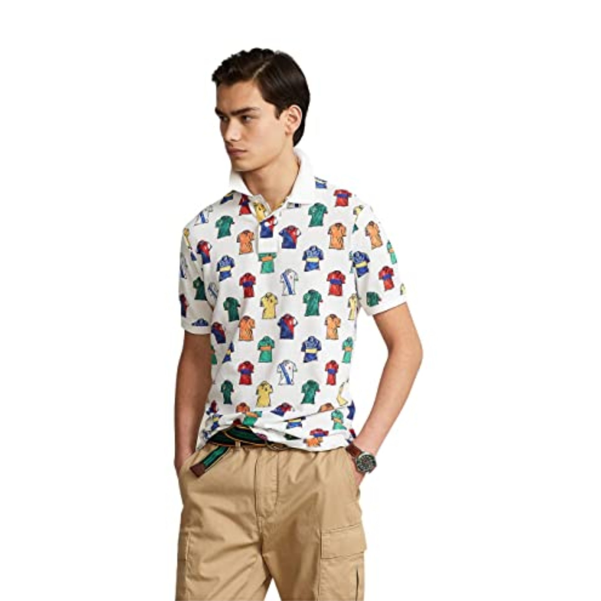 Polo Ralph Lauren Men's Classic-Fit Polo-Shirt-Print Mesh Polo - Painterly Icons