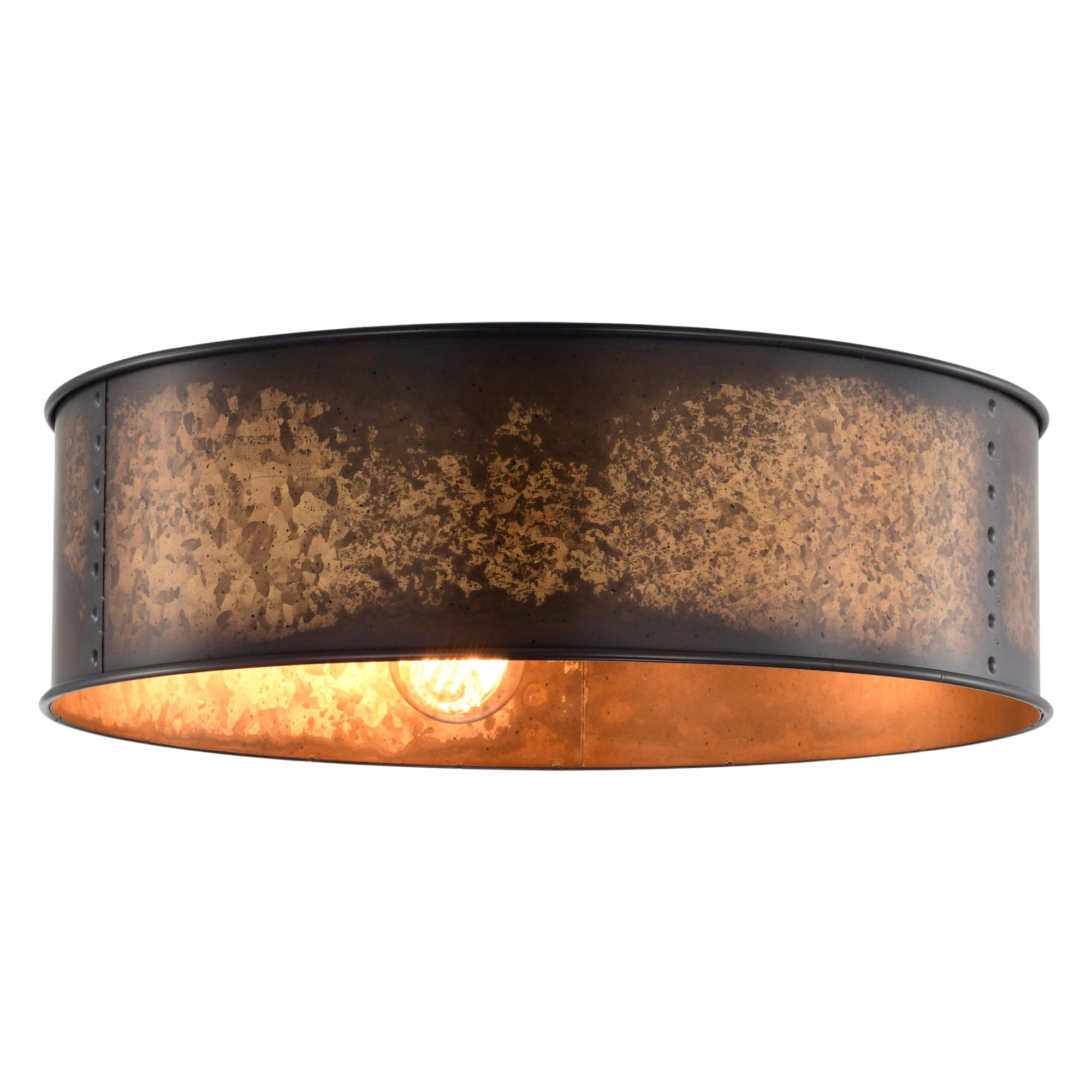 Satco Nuvo Kettle 3-Light Flush Mount Light Fixture – Weathered Brass