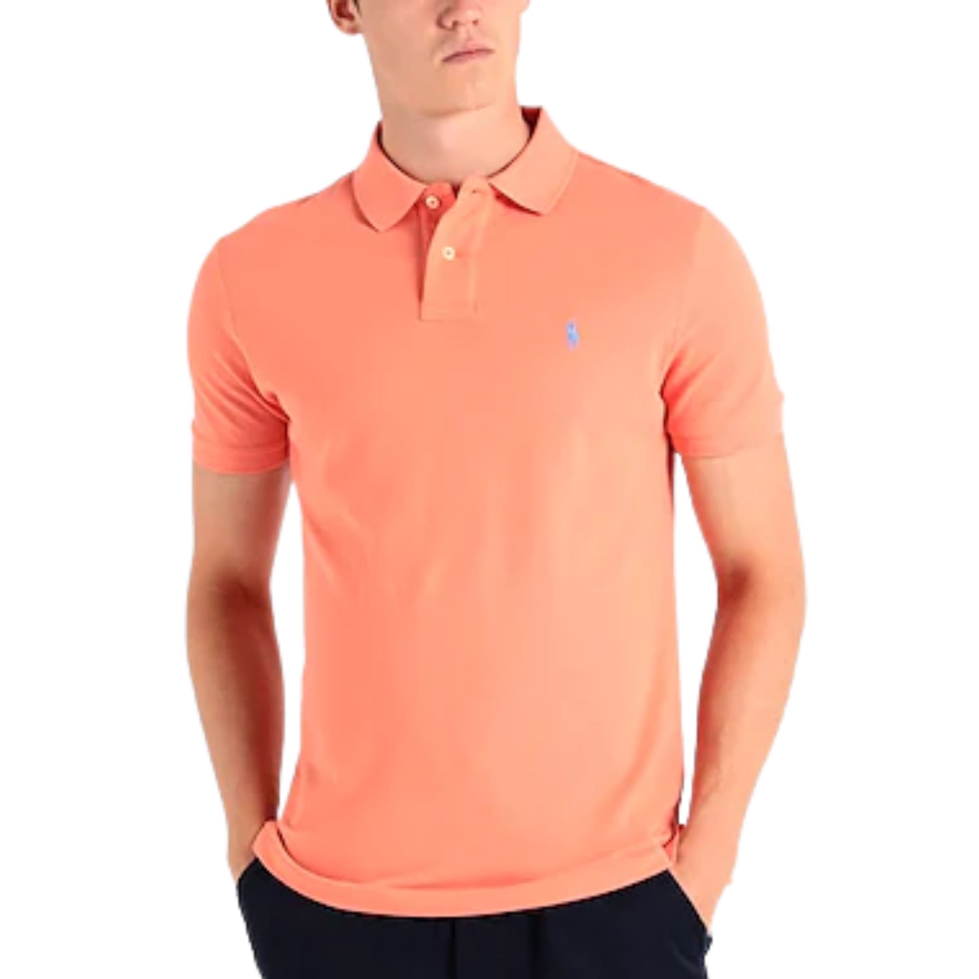 Polo Ralph Lauren Custom Slim Fit Mesh Polo Shirt, Orange - Medium