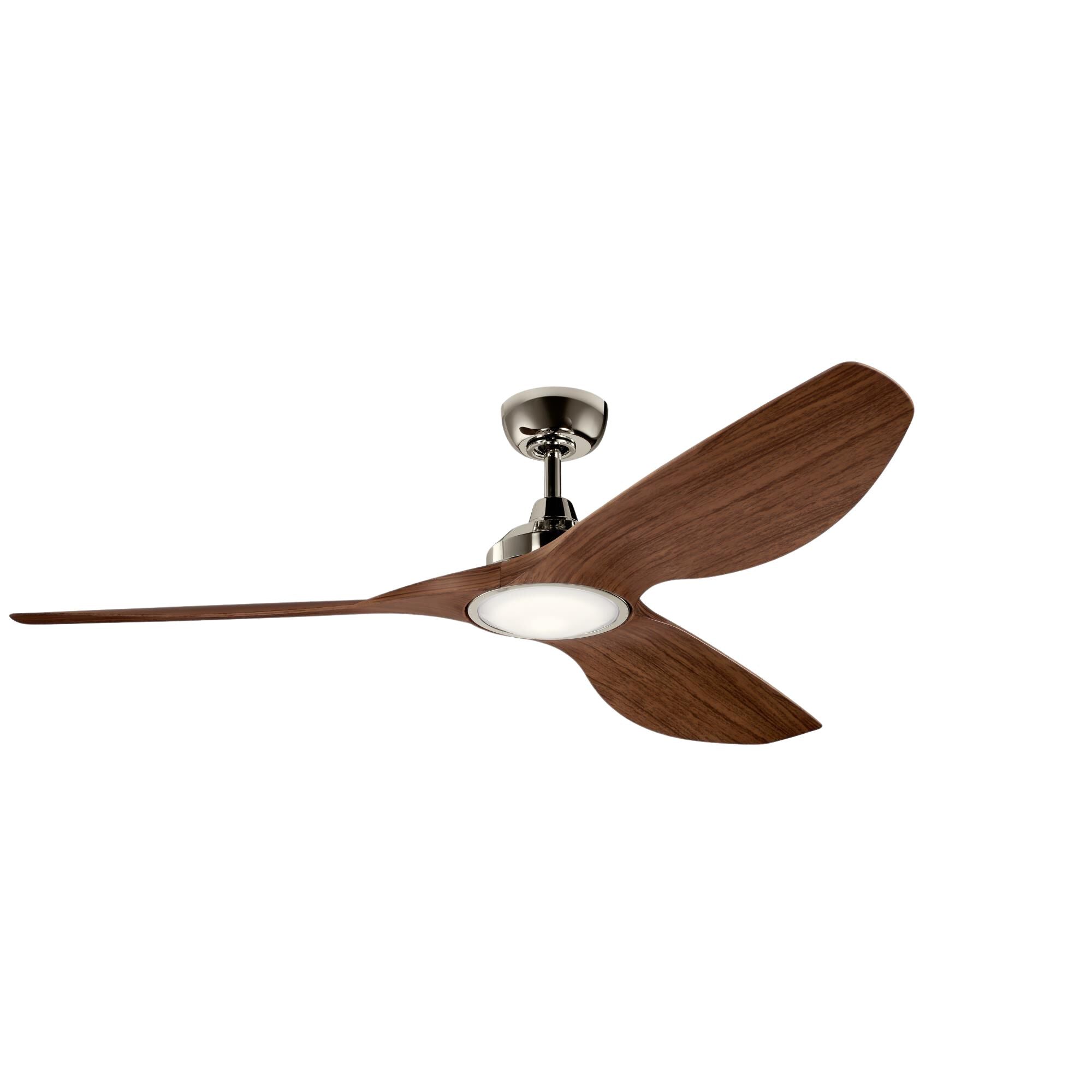 Kichler 300365 Imari 65" 3-Blade Indoor/Outdoor Ceiling Fan – Polished Nickel, LED Light Kit & Wall Control