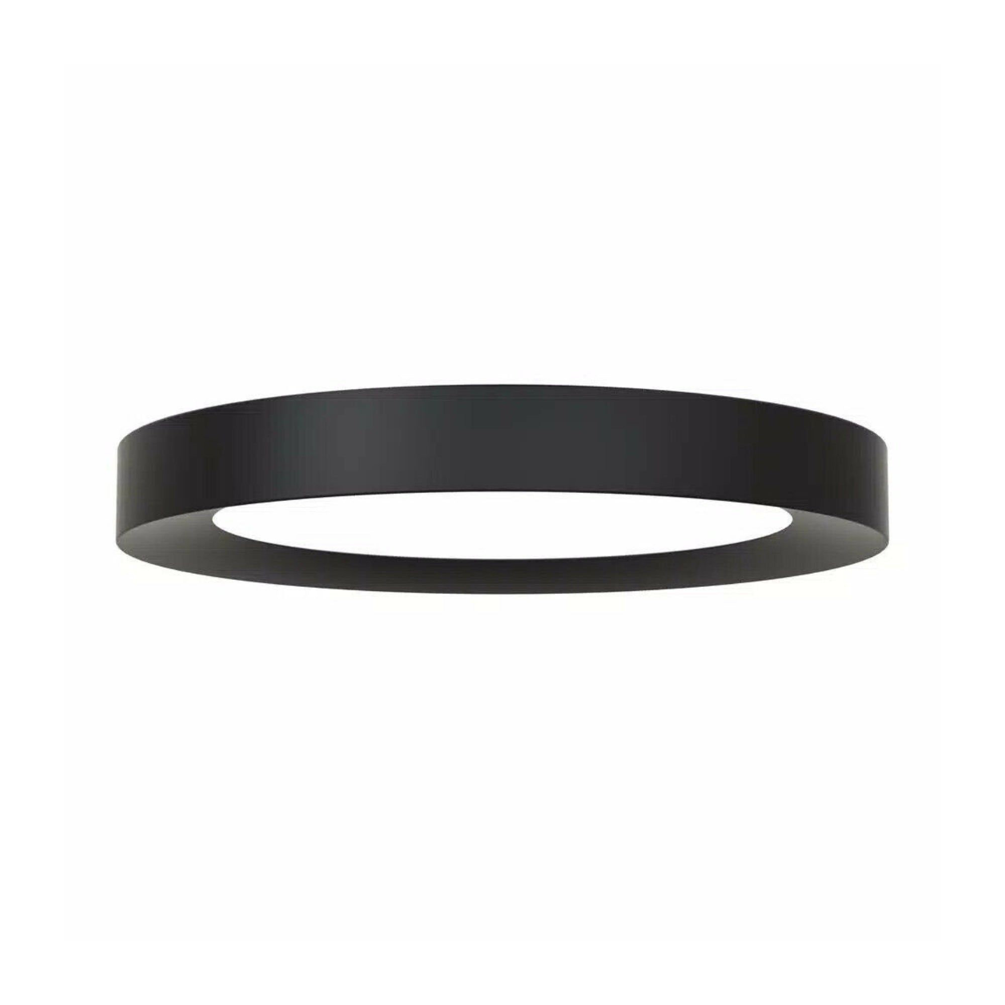 Home Decorators Calloway 15 in. Matte Black Selectable LED Flush Mount