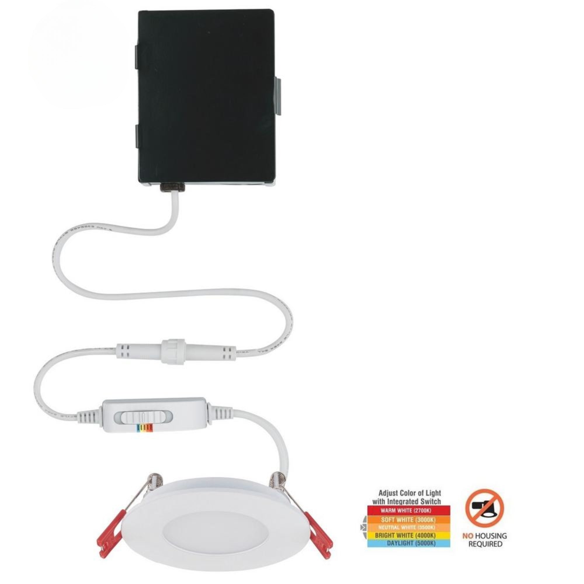 Commercial Electric Ultra Slim Integrated LED 3 in. Color Temp Canless Recessed Light for Kitchen, White