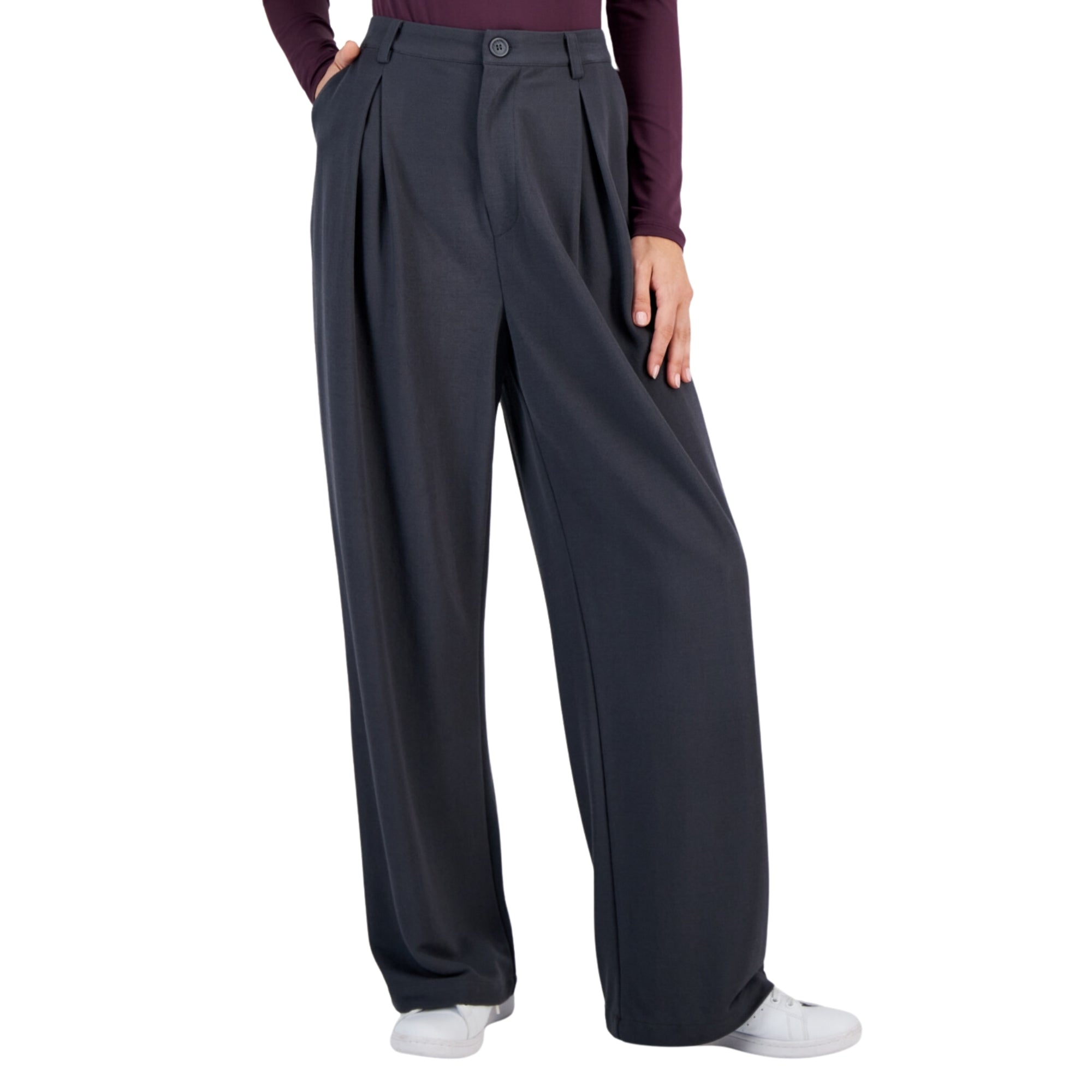 And Now This Women's Pleated High-Rise Wide-Leg Pants – Galaxy Night, Size - Medium