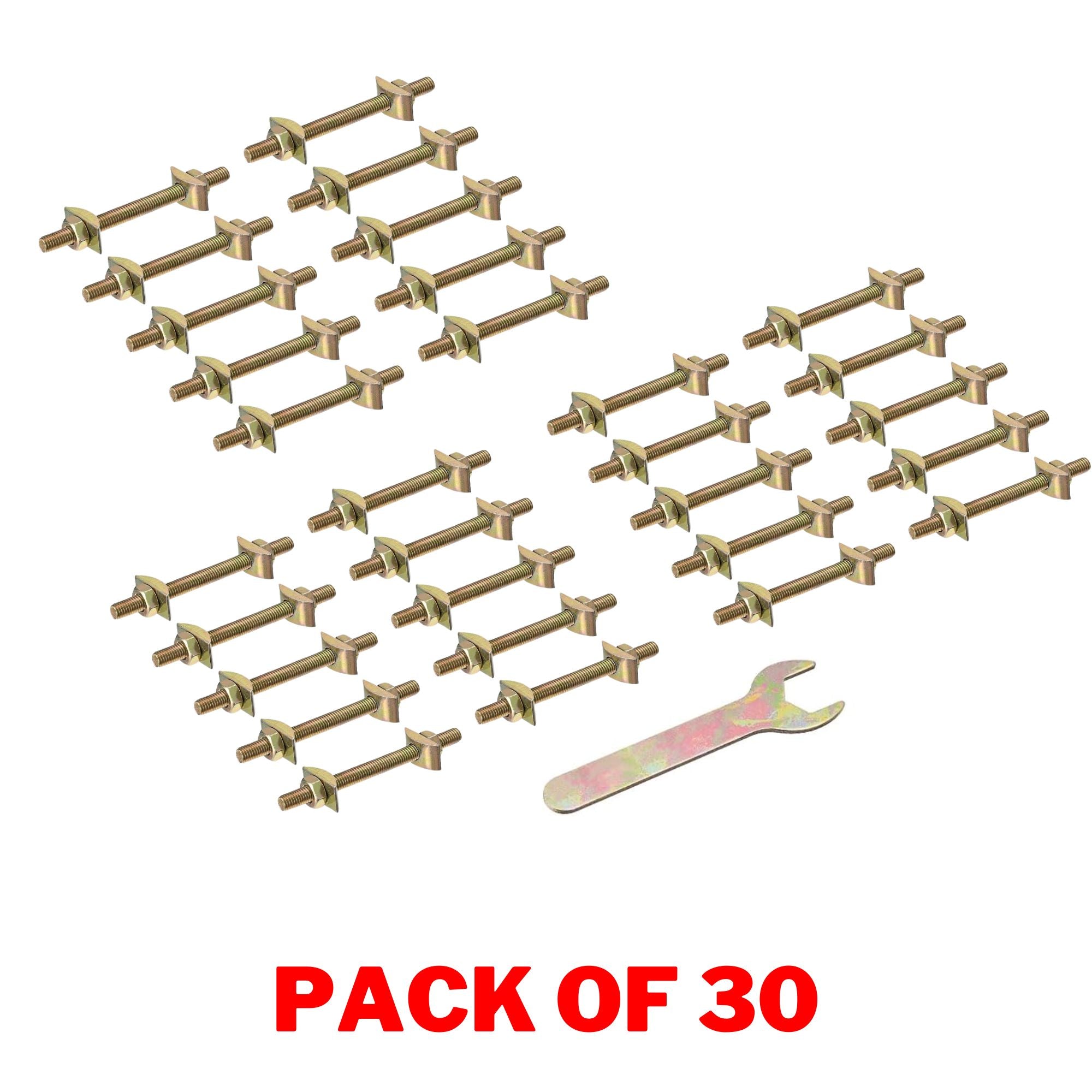 uxcell 5/16" x 4" Countertop Connector Kit – 30pcs Stainless Steel Desktop/Tabletop Fastener Set – Gold