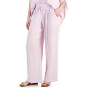 JM Collection Plus Size Gauze Drawstring Pants – Lilac Sky, Size - 2X