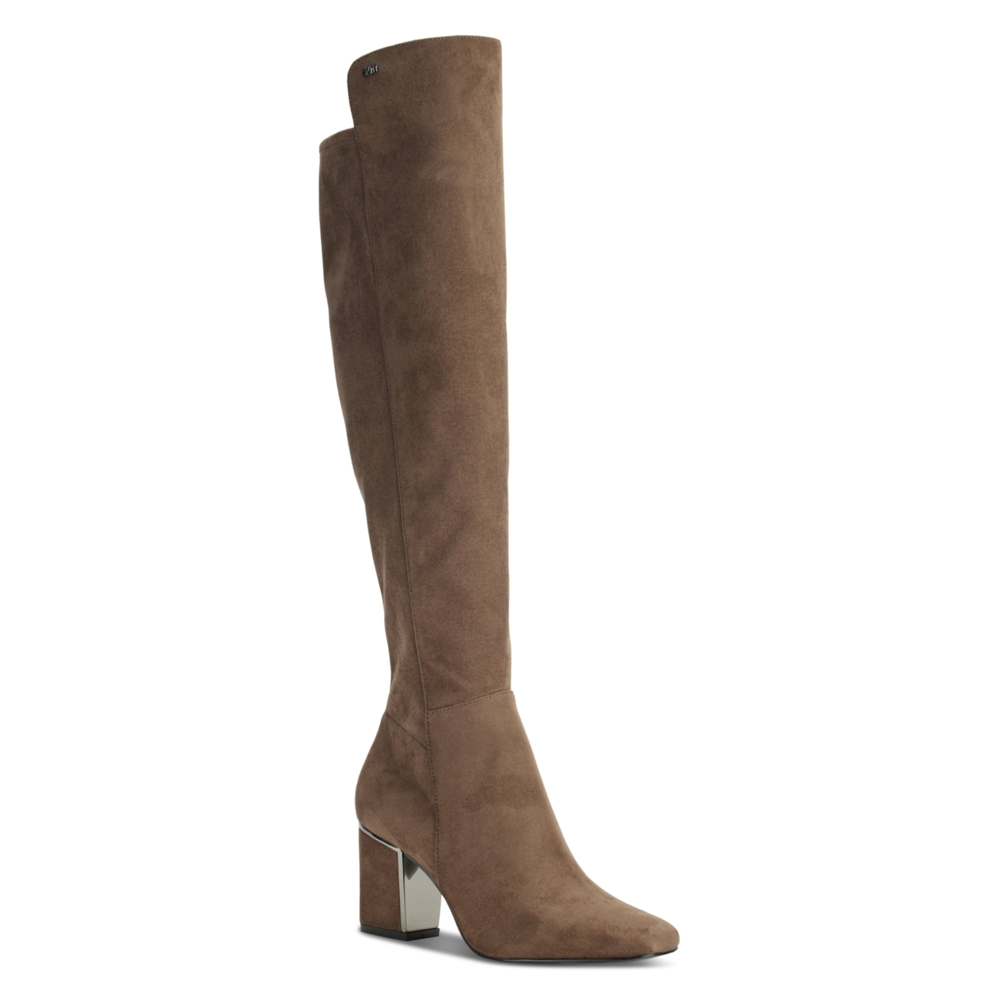 DKNY Cilli Pointed-Toe Over-the-Knee Dress Boots – Mushroom, Size 9