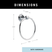 Silverton Towel Ring in Polished Chrome, Zinc Die Cast