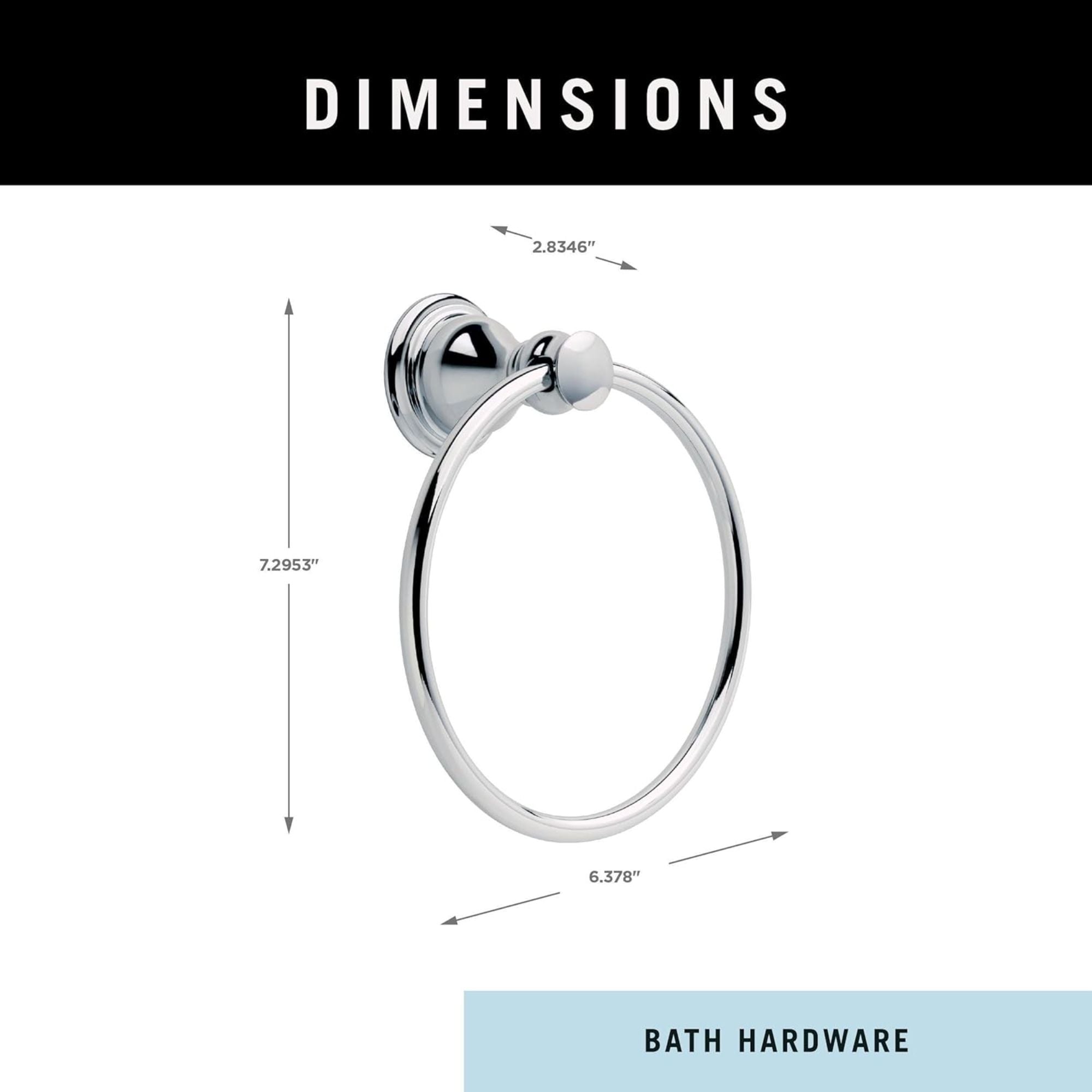 Silverton Towel Ring in Polished Chrome, Zinc Die Cast