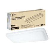 Commercial Electric 24 in. x 10 in. Low Profile LED Flush Mount Rectangular Light Fixture – 1600 Lumens