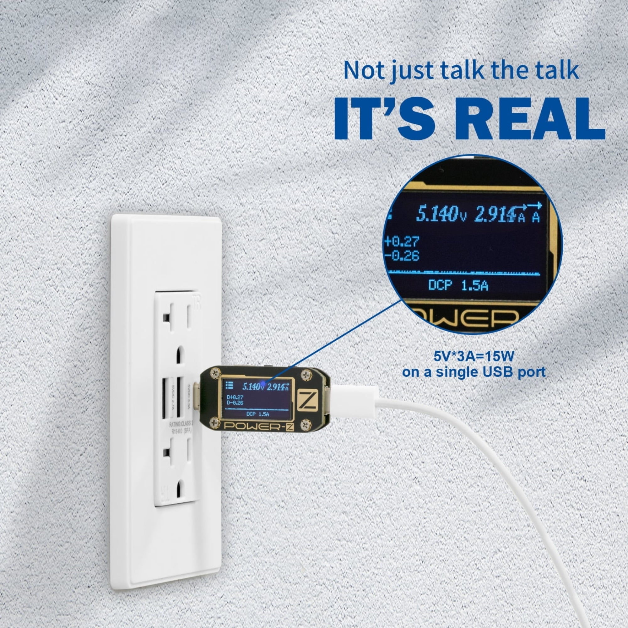 ELEGRP USB Outlets Receptacles 3-Port USB-C Wall Outlet – 30W 6.0A Tamper-Resistant