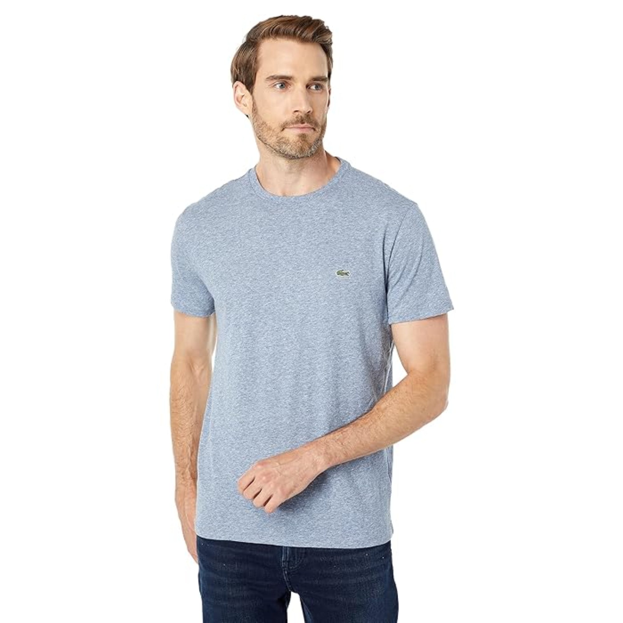 Lacoste Men's Crew Neck Cotton T-Shirt, Blue - 4XL