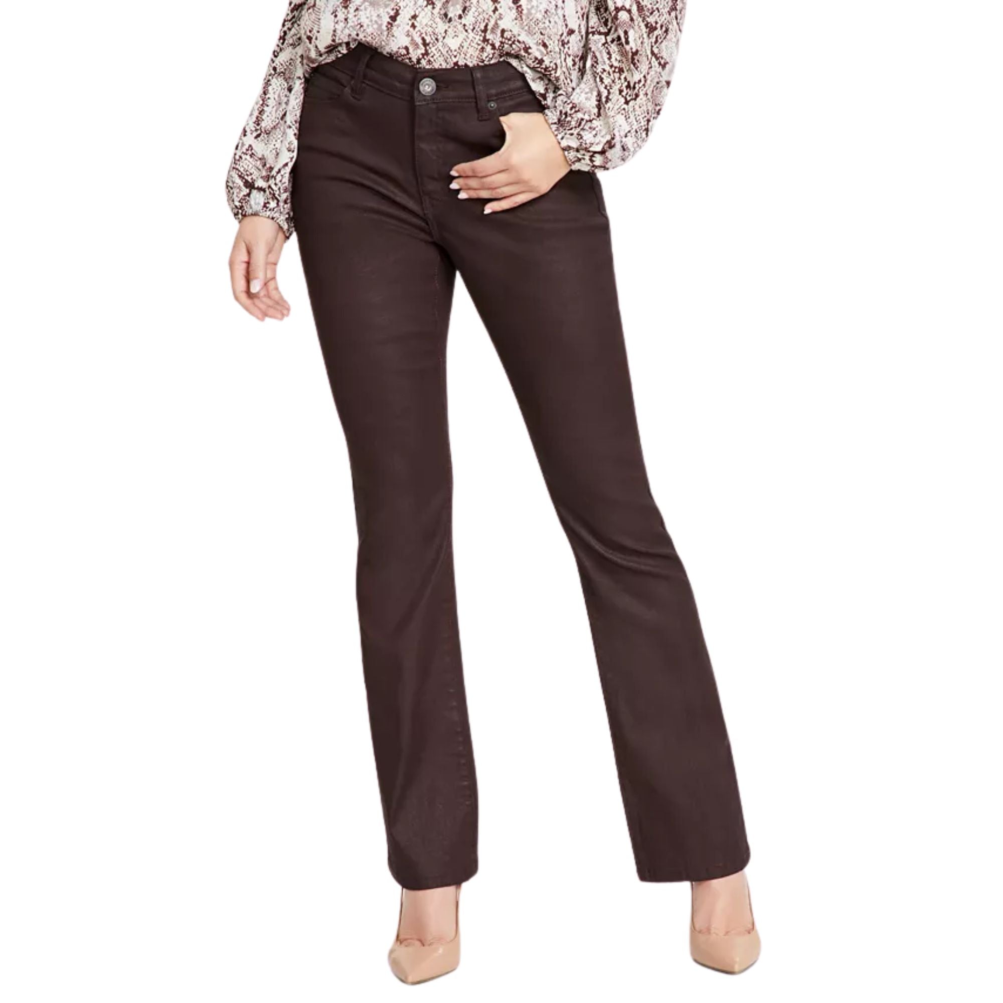 I.N.C. International Concepts Women's Mid-Rise Bootcut Jeans – Chicory Coffee, Size 4