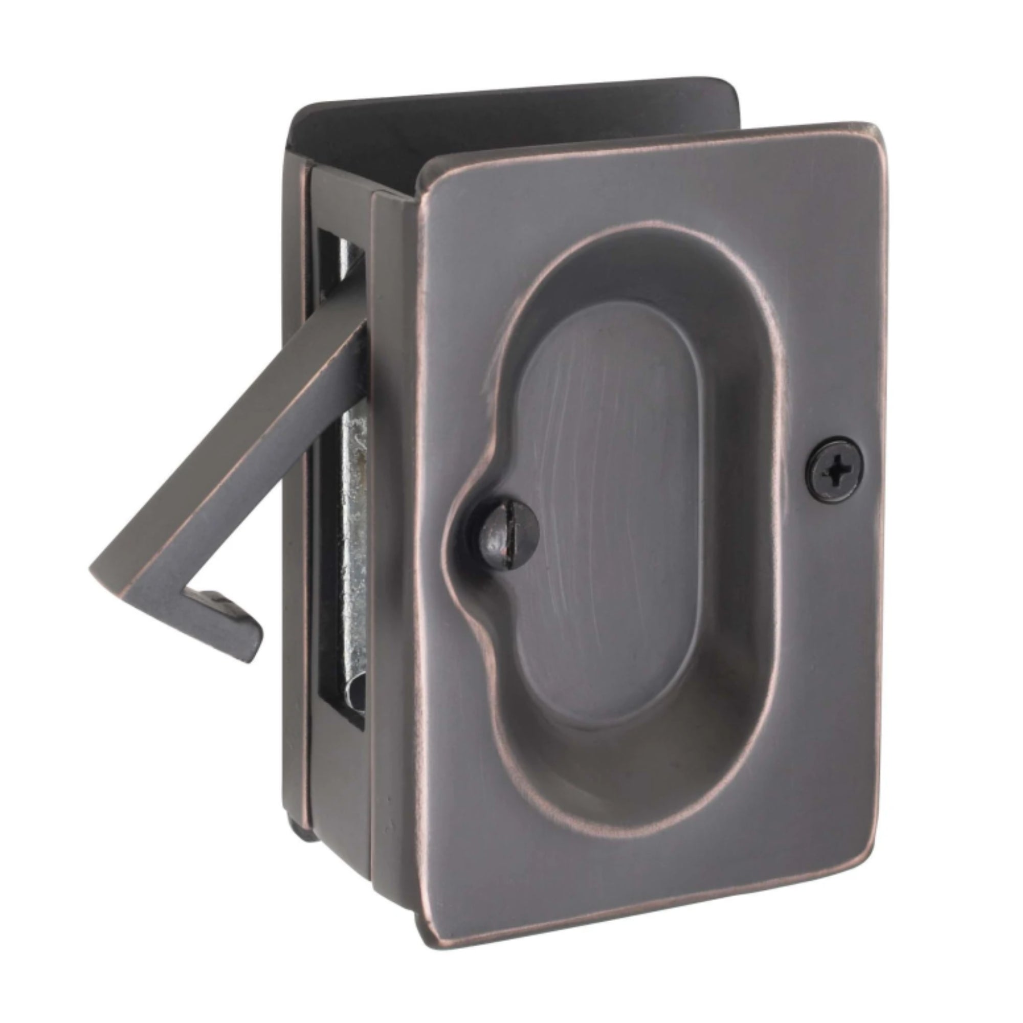 Emtek 3-1/2" Solid Brass Privacy Pocket Door Lock – Oil Rubbed Bronze – Modern Style